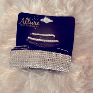 RHINESTONE ON BLACK LARGE JAW CLIP